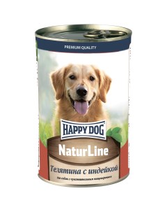 Консервы для собак NaturLine с телятиной и индейкой 400г Happy dog