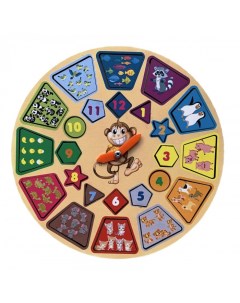 Деревянная игрушка Игровой набор Часики Животные Paremo