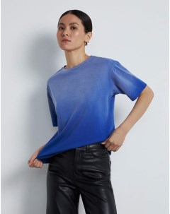 Синяя футболка oversize с градиентом Gloria jeans