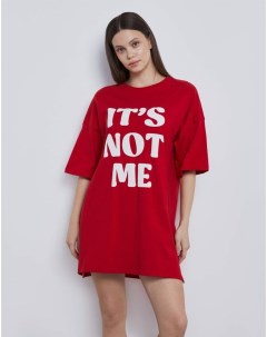 Красная ночная сорочка oversize с принтом It s not me Gloria jeans