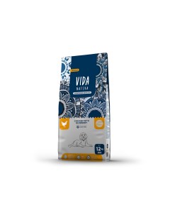 Корм для щенков средних и крупных пород с курицей и черникой 12 кг Vida nativa