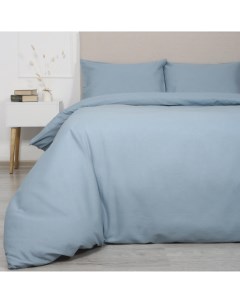 Комплект постельного белья двуспальный бязь серо голубой Melissa