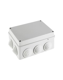 Распределительная коробка открытая 150х110х70 мм 6 вводов IP55 цвет серый Lexman