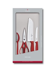 Набор кухонных ножей Swiss Classic Kitchen 6 7131 4G красный Victorinox