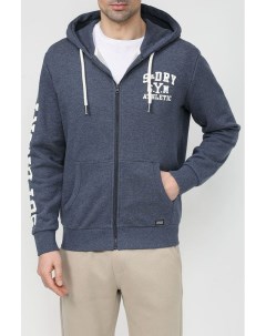 Хлопковая толстовка на молнии с принтом Superdry