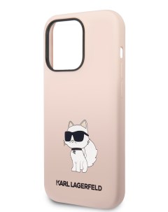 Чехол для iPhone 14 Pro Max силиконовый Pink Karl lagerfeld