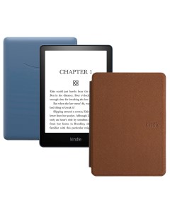 Электронная книга Kindle PaperWhite 2021 16Gb Special Offer Denim с чехлом Brown Amazon