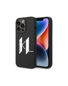 Чехол Liquid silicone Big KL logo для iPhone 14 Pro Max Черный Karl lagerfeld