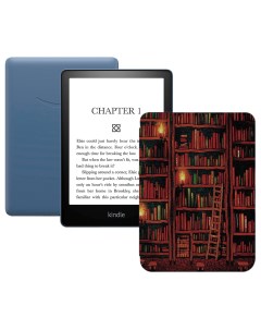 Электронная книга Kindle PaperWhite 2021 16Gb Special Offer Denim с чехлом Library Amazon