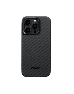 Чехол MagEZ Case 4 для iPhone 15 Pro Max черно серый узкое плетение 600D Twill Pitaka