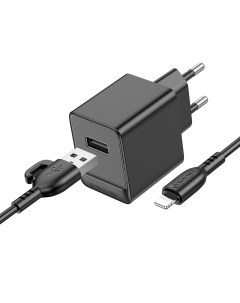 Сетевое зарядное устройство BAS11A для Lightning 8 pin Black Borofone