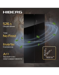 Холодильник RFQ 600DX NFGB черный Hiberg