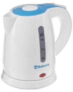 Чайник электрический SA 2342BL 1 л белый голубой Sakura