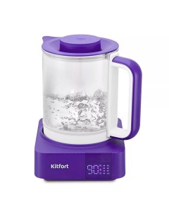 Чайник электрический КТ 6191 1 3 л прозрачный фиолетовый Kitfort