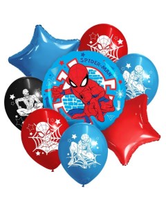 Набор воздушных шаров С Днем Рождения Человек Паук Marvel