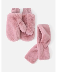 Комплект из варежек и шарфа для девочек розовый 005 размер 110 128 992942005 H&m