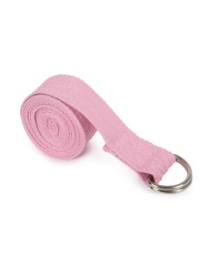 Хлопковый ремень для йоги и растяжки 183 х 3 8 см светло розовый Асана