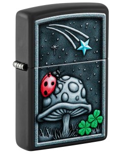 Зажигалка кремниевая Ladybug Design с покрытием Black Matte черная 48724 Zippo