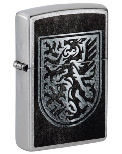 Зажигалка кремниевая Dragon Design с покрытием Street Chrome серебристая 48730 Zippo