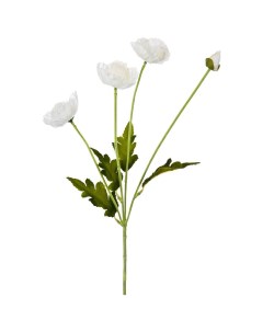 Цветок искусственный Мак Белый Высота 60 См Lefard