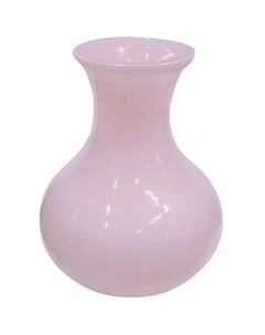 Ваза стеклянная декоративная настольная 20 см нежно розовая Ninaglass