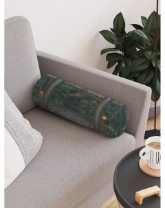 Декоративная подушка валик Тории в лесу на молнии 45 см диаметр 16 см Joyarty