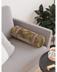Декоративная подушка валик Солнечные тории в лесу на молнии 45 см диаметр 16см Joyarty