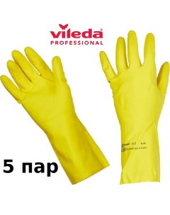 Латексные перчатки Contract Professional желтый размер L 5 пар Vileda