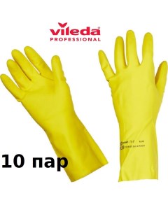 Латексные перчатки Contract Professional желтый размер L 10 пар Vileda