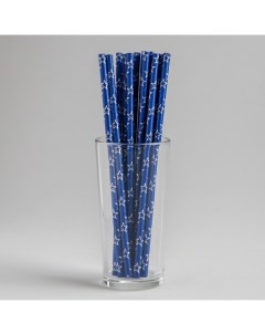 Трубочки для коктейля Звёзды набор 12 шт цвет синий Страна карнавалия