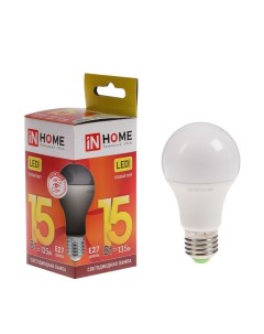 INhome Лампа светодиодная LED A60 VC Е27 15 Вт 230 В 3000 К 1350 Лм In home