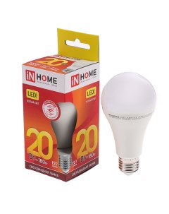INhome Лампа светодиодная LED A60 VC Е27 20 Вт 230 В 3000 К 1900 Лм In home