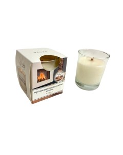 Свеча ароматическая в стакане с деревянным фитилем Ваниль 125 г 7 х 8 5 см белая Roura