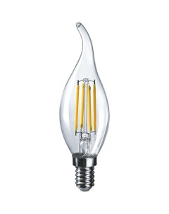 Лампа светодиодная филаментная 80 898 OLL F FC35 10 230 2 7K E14 10Вт свеча на ветру прозр Онлайт