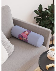Декоративная подушка валик Девушка в мантии на молнии 45 см диаметр 16 см Joyarty