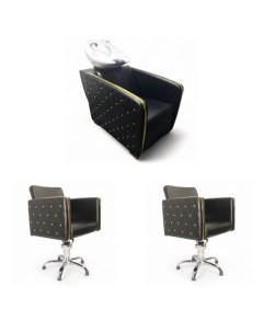 Парикмахерское кресло Голдиум 2 кресла 1 мойка глубокая белая раковина Мебель бьюти