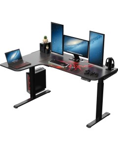 Стол для для компьютера для геймеров L формы c электрической регулировкой по высоте и RG Eureka