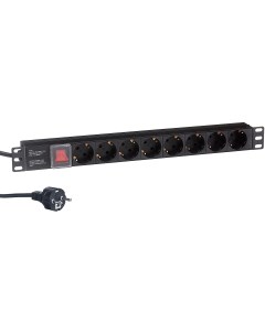 Блок розеток ServerPro PDU 19H804 Al 8S EU2 5CU SW 19 1U алюминий 8Schuko евр Exegate