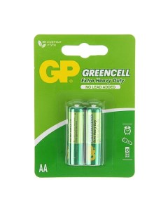 Батарейка солевая Greencell Extra Heavy Duty AA R6 2BL 1 5В блистер 2 шт Gp