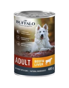 Консервы для собак ADULT говядина и печень 400г Mr.buffalo