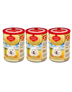 Консервы для собак куриные кусочки в соусе по курски 3 шт по 970 г Родные корма