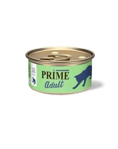 Консервы для кошек Adult тунец с кальмаром в собственном соку 2 шт по 70 г Prime