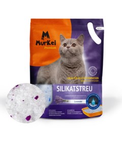 Наполнитель для кошачьего туалета силикагелевый с ароматом лаванда 4 л Murkel