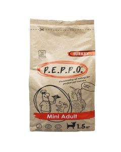Сухой корм для собак Mini Adult индейка 1 5 кг Peppo