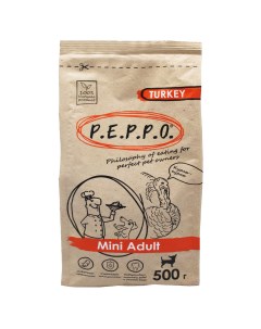 Сухой корм для собак Mini Adult индейка 0 5 кг Peppo