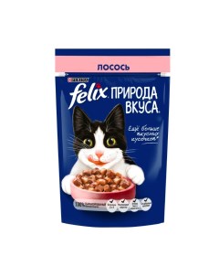 Влажный корм для кошек Аппетитные кусочки с лососем 12 шт по 75 г Felix