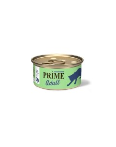 Консервы для кошек Adult тунец с кальмаром в собственном соку 3 шт по 70 г Prime