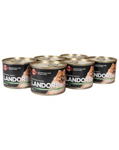 Консервы для собак утка с зеленый горошком 6шт по 200 г Landor