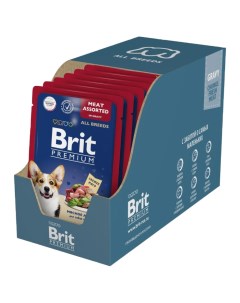Влажный корм для взрослых собак Premium с мясным ассорти в соусе 14 шт по 85 г Brit*