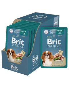 Влажный корм для миниатюрных собак Premium с уткой и яблоком в соусе 14 шт по 85 г Brit*